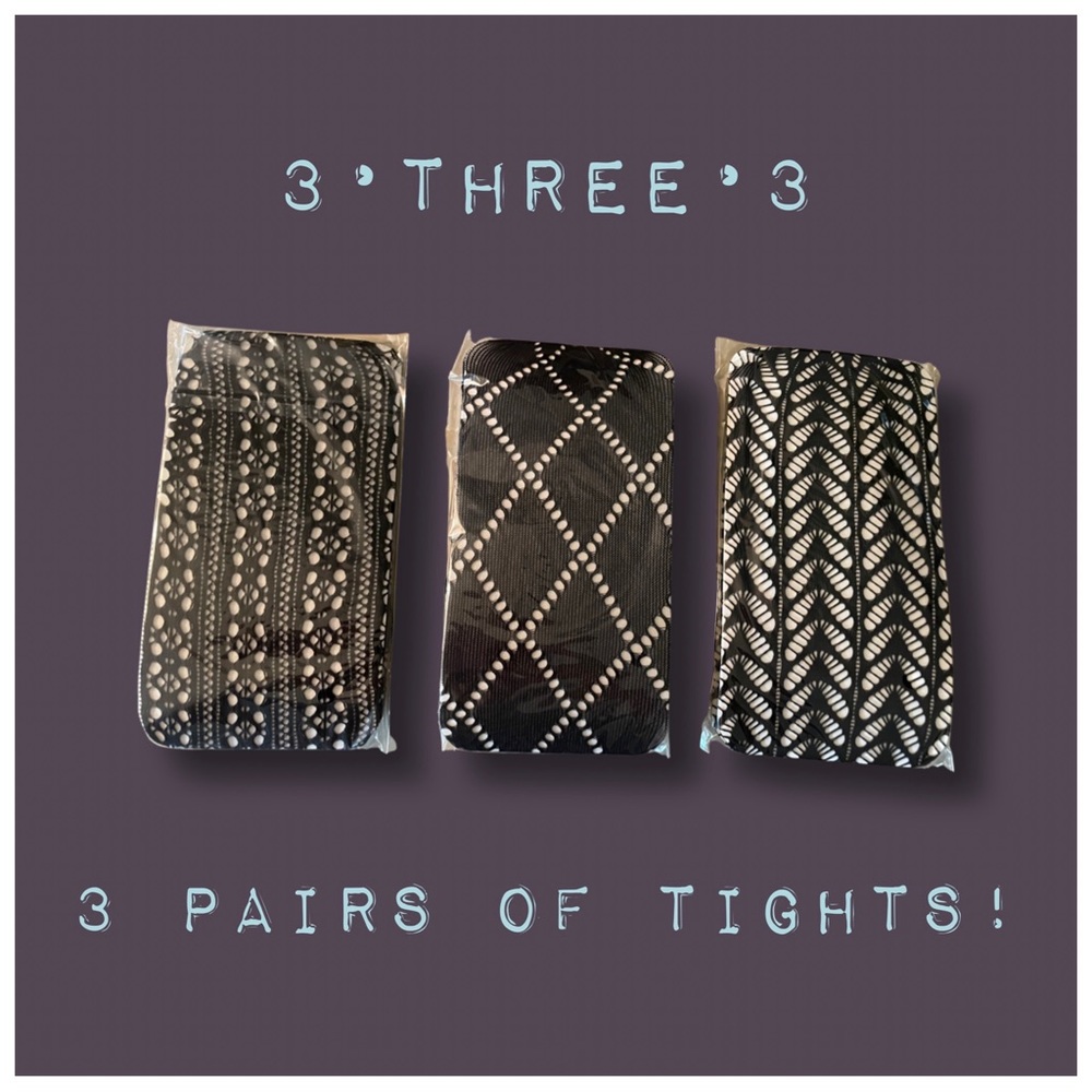 3 pairs of ladies tights- Size: Small